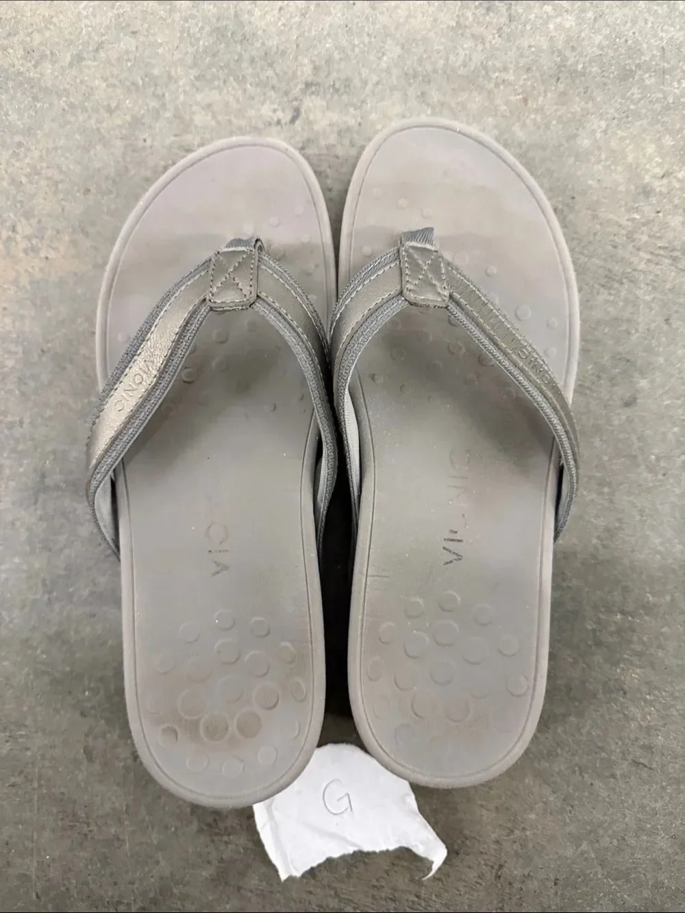 Vionic Metallic Pewter Thong Sandals - Women's